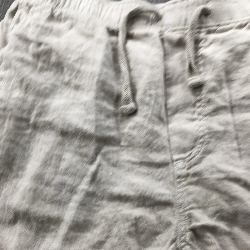 Faherty Shorts Mens Extra Large Beige Linen Drawstring Elastic Waist Casual